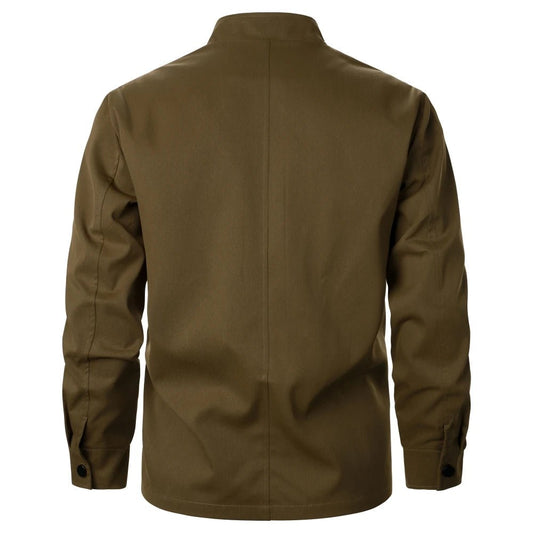 Men's Jacket Coat Solid Color Zipper Regular Fit Windproof Casual Style Men's Coat Outdoor Sports Daily Outfits Gift Men's Coat - PratSN