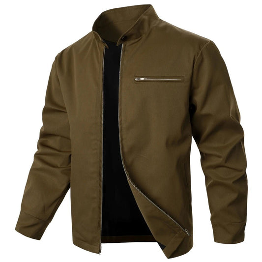 Men's Jacket Coat Solid Color Zipper Regular Fit Windproof Casual Style Men's Coat Outdoor Sports Daily Outfits Gift Men's Coat - PratSN
