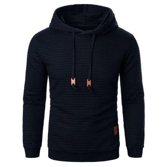 Men's Jacquard Hooded Sweater Long - sleeved Hoodie Warm Solid Sports Top - PratSN