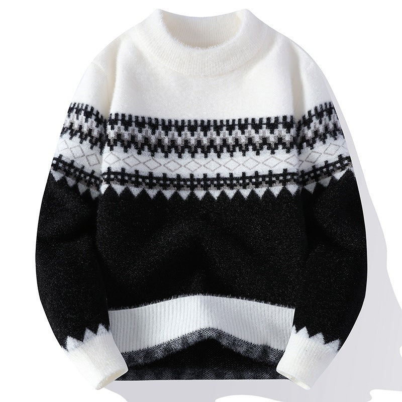 Men's Jacquard Pullover Knitted Sweater - PratSN
