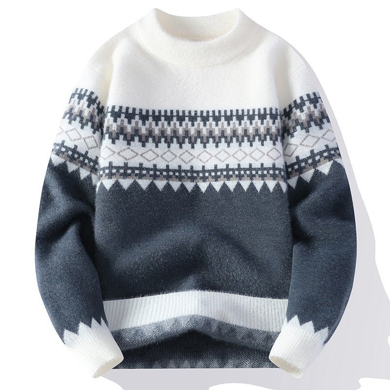 Men's Jacquard Pullover Knitted Sweater - PratSN