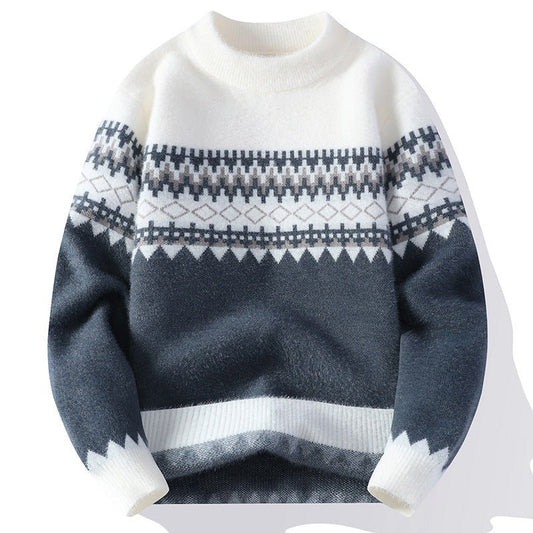 Men's Jacquard Pullover Knitted Sweater - PratSN