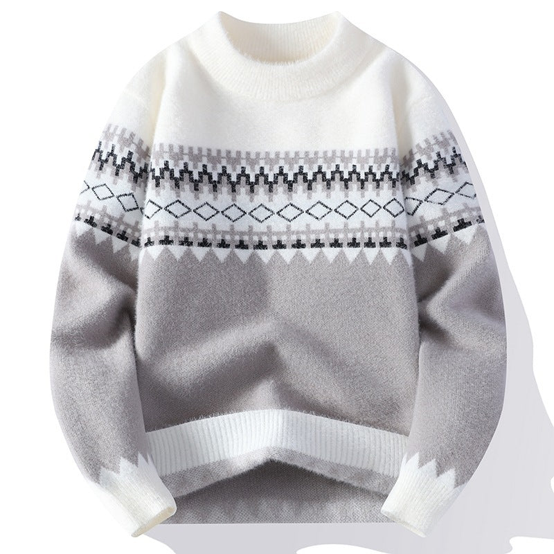 Men's Jacquard Pullover Knitted Sweater - PratSN