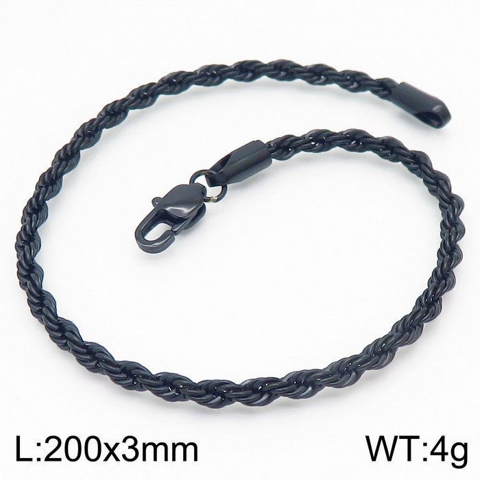 Men's Japanese Buckle Hemp Flowers Chain Twisted String Chain Bracelet - PratSN