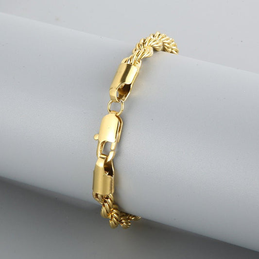 Men's Japanese Buckle Hemp Flowers Chain Twisted String Chain Bracelet - PratSN