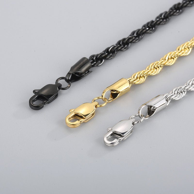 Men's Japanese Buckle Hemp Flowers Chain Twisted String Chain Bracelet - PratSN