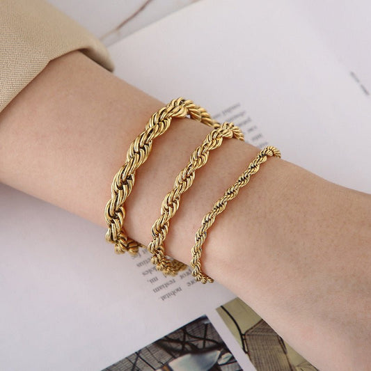 Men's Japanese Buckle Hemp Flowers Chain Twisted String Chain Bracelet - PratSN
