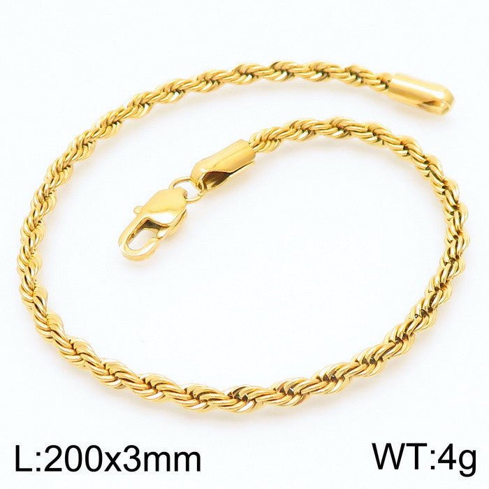 Men's Japanese Buckle Hemp Flowers Chain Twisted String Chain Bracelet - PratSN