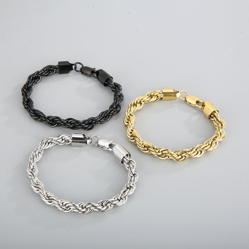 Men's Japanese Buckle Hemp Flowers Chain Twisted String Chain Bracelet - PratSN