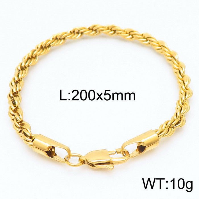 Men's Japanese Buckle Hemp Flowers Chain Twisted String Chain Bracelet - PratSN