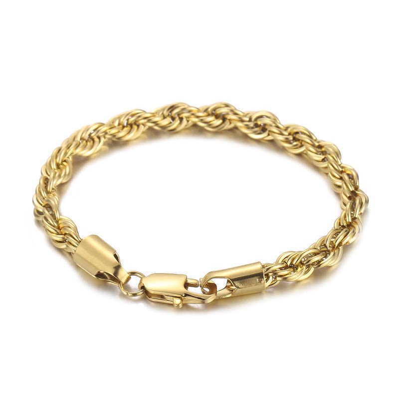 Men's Japanese Buckle Hemp Flowers Chain Twisted String Chain Bracelet - PratSN