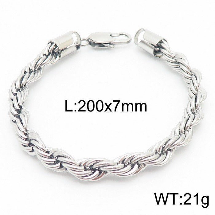 Men's Japanese Buckle Hemp Flowers Chain Twisted String Chain Bracelet - PratSN