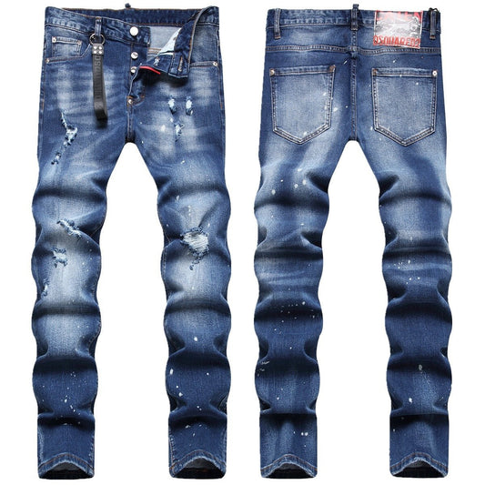 Men's Jeans Ripped Fashion Ornaments Trend - PratSN