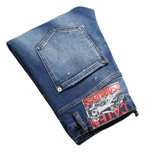 Men's Jeans Ripped Fashion Ornaments Trend - PratSN