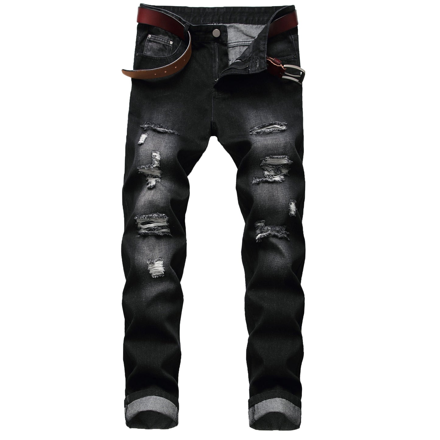 Men's Jeans Ripped Fashion Slim - fit Trendy Straight - PratSN