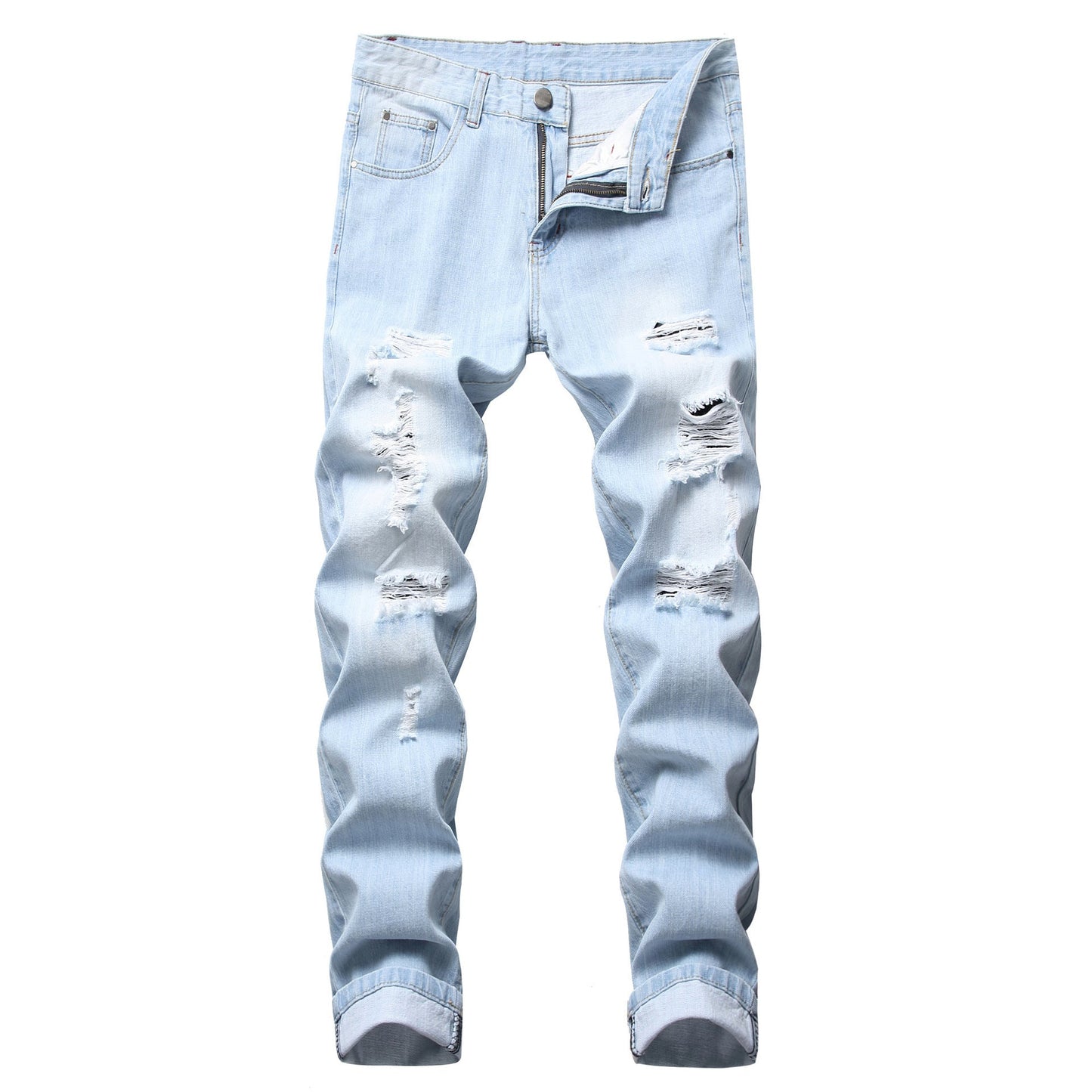 Men's Jeans Ripped Fashion Slim - fit Trendy Straight - PratSN