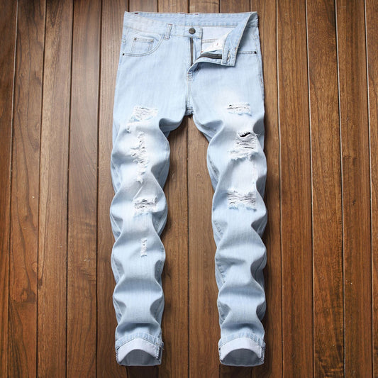Men's Jeans Ripped Fashion Slim - fit Trendy Straight - PratSN