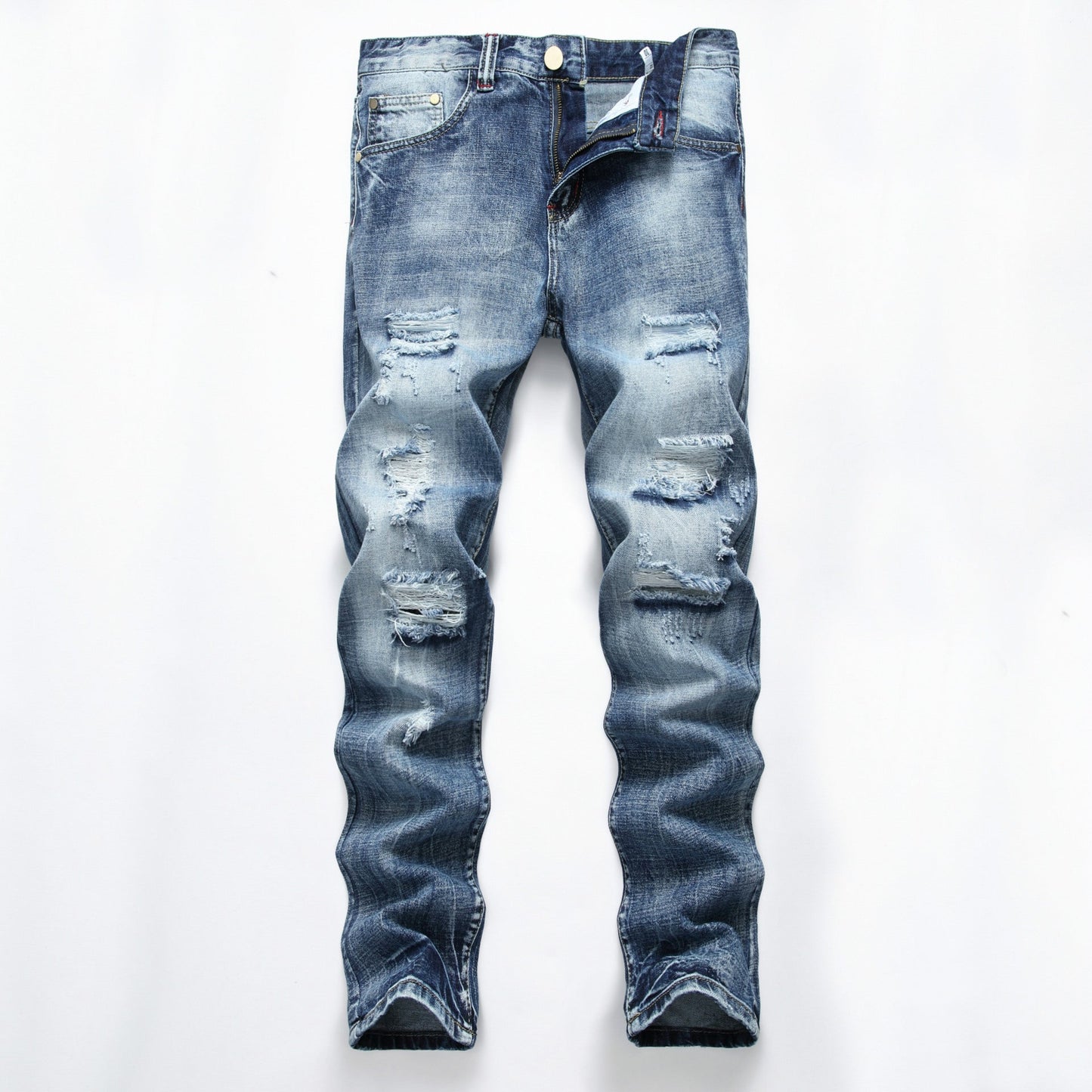 Men's Jeans Ripped Fashion Slim - fit Trendy Straight - PratSN