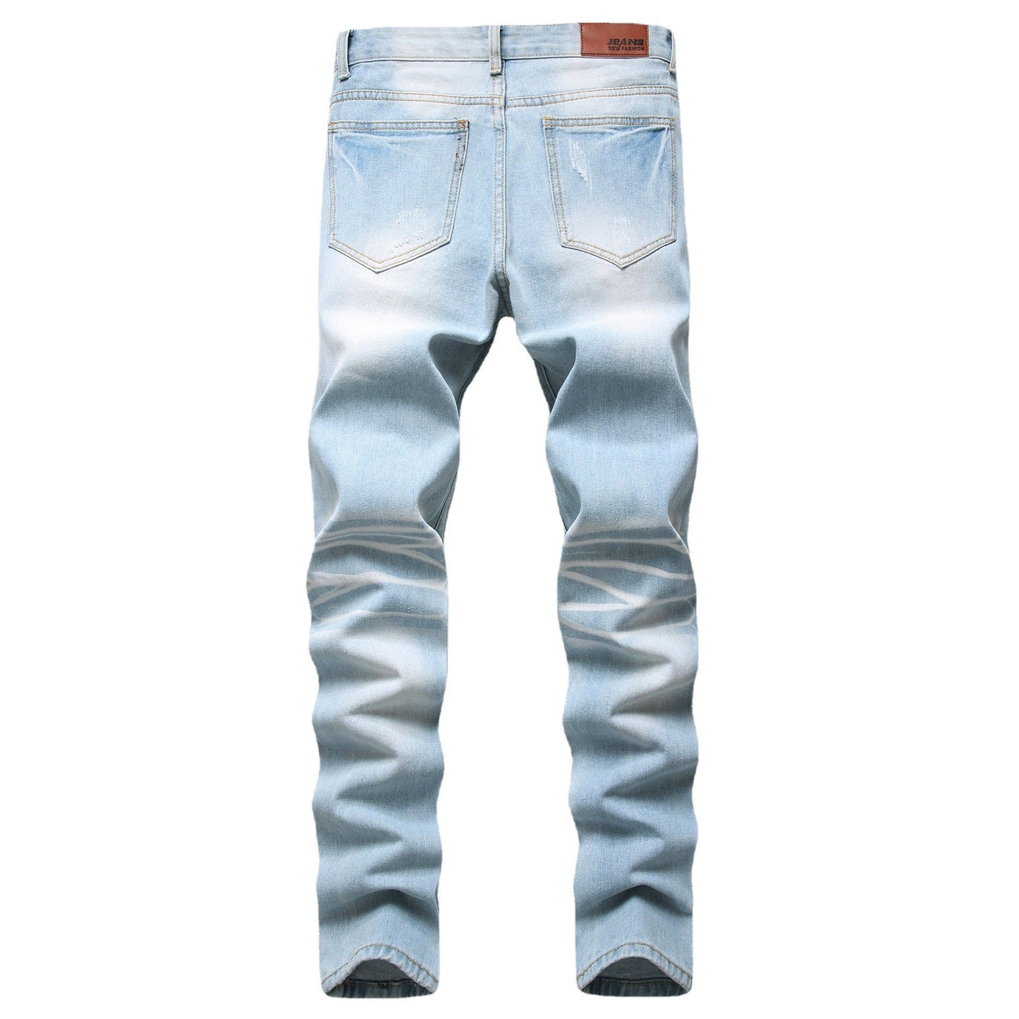 Men's Jeans Slim Fit Straight Ripped - PratSN
