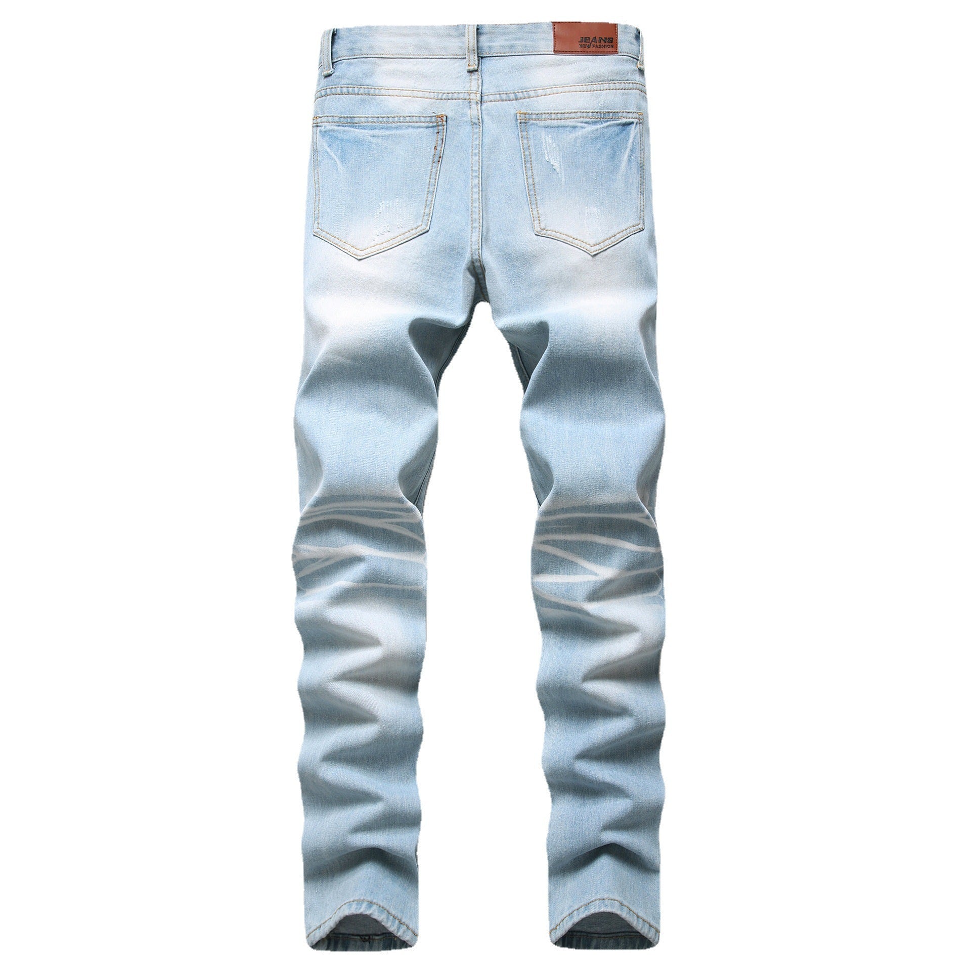 Men's Jeans Slim Fit Straight Ripped - PratSN