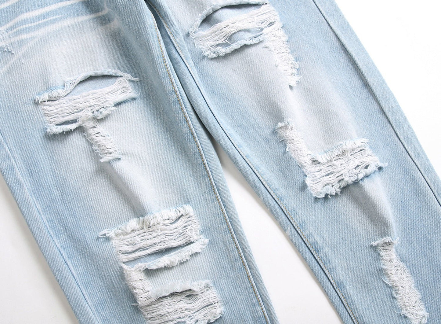 Men's Jeans Slim Fit Straight Ripped - PratSN