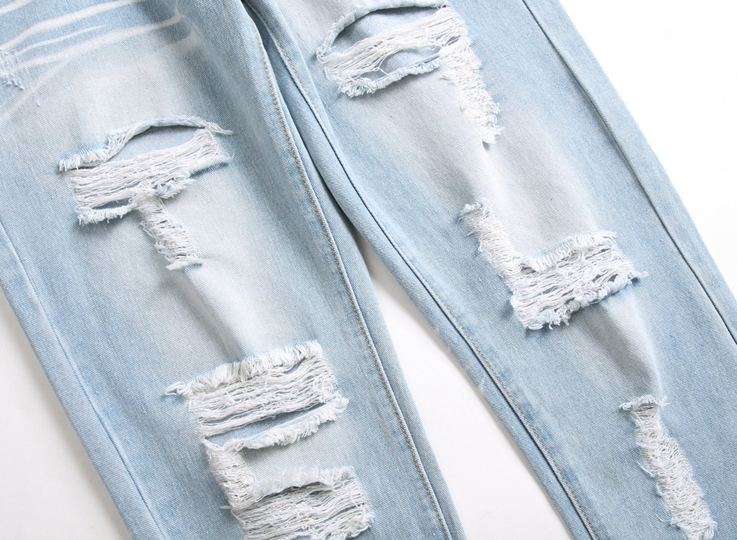 Men's Jeans Slim Fit Straight Ripped - PratSN