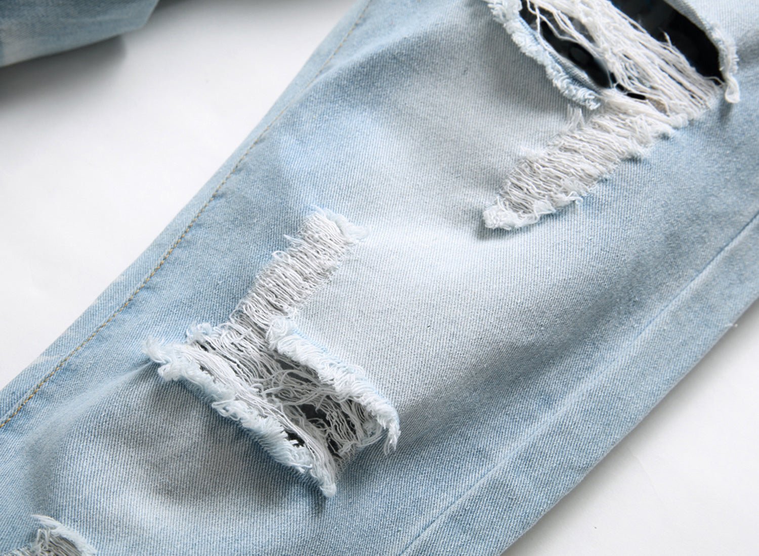 Men's Jeans Slim Fit Straight Ripped - PratSN