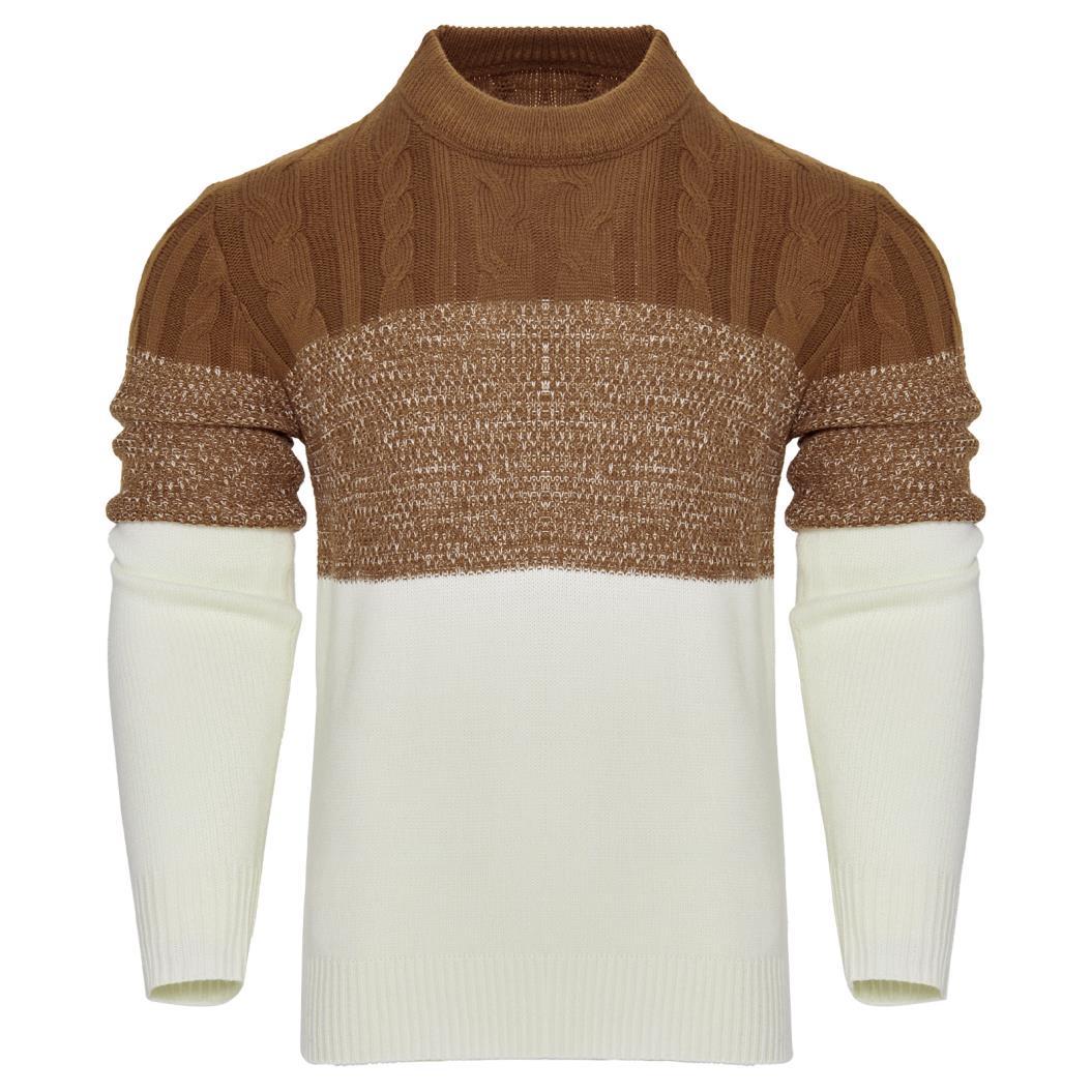 Men's Knitted Sweater Fashion Long - sleeved Pullover Tops Fall And Winter Clothing - PratSN