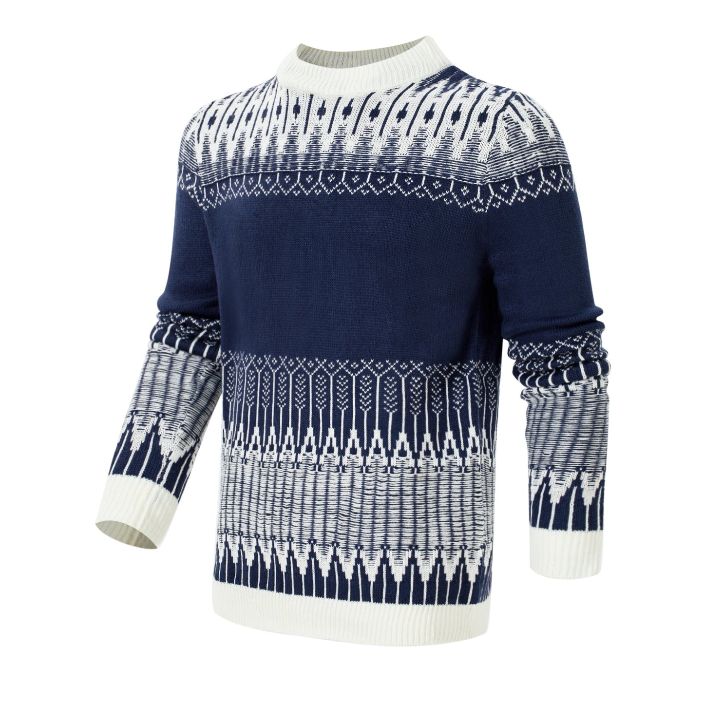 Men's Knitted Sweater Fashion Long - sleeved Pullover Tops Fall And Winter Clothing - PratSN