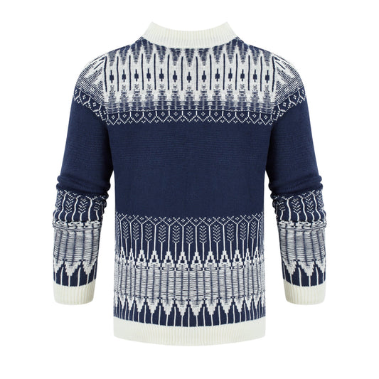 Men's Knitted Sweater Fashion Long - sleeved Pullover Tops Fall And Winter Clothing - PratSN