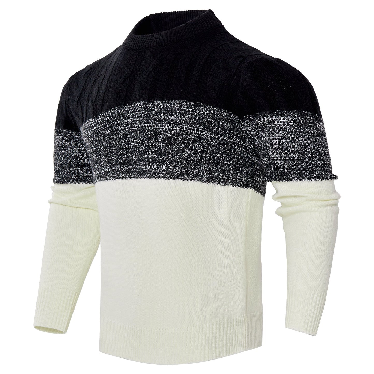Men's Knitted Sweater Fashion Long - sleeved Pullover Tops Fall And Winter Clothing - PratSN