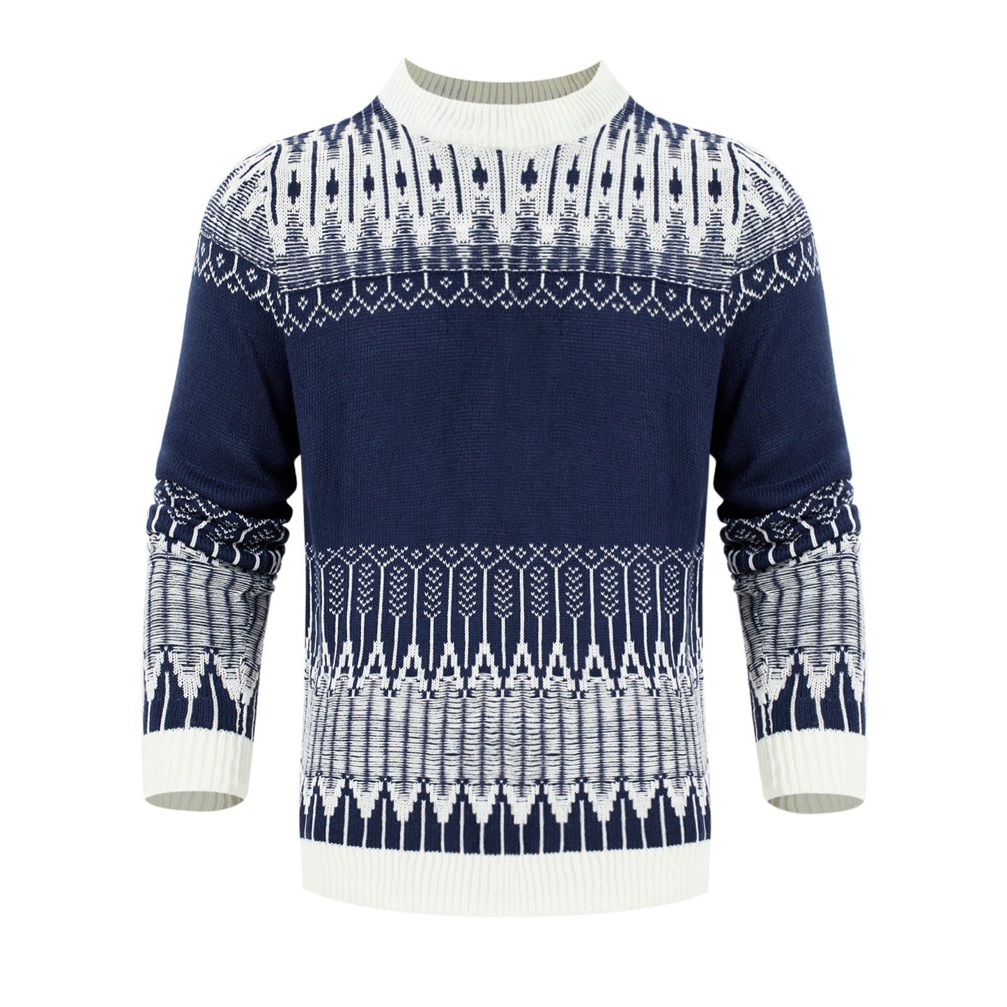 Men's Knitted Sweater Fashion Long - sleeved Pullover Tops Fall And Winter Clothing - PratSN