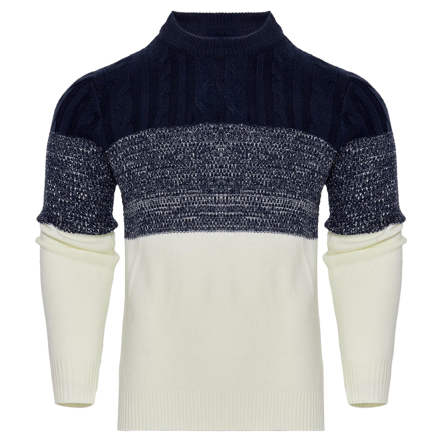 Men's Knitted Sweater Fashion Long - sleeved Pullover Tops Fall And Winter Clothing - PratSN