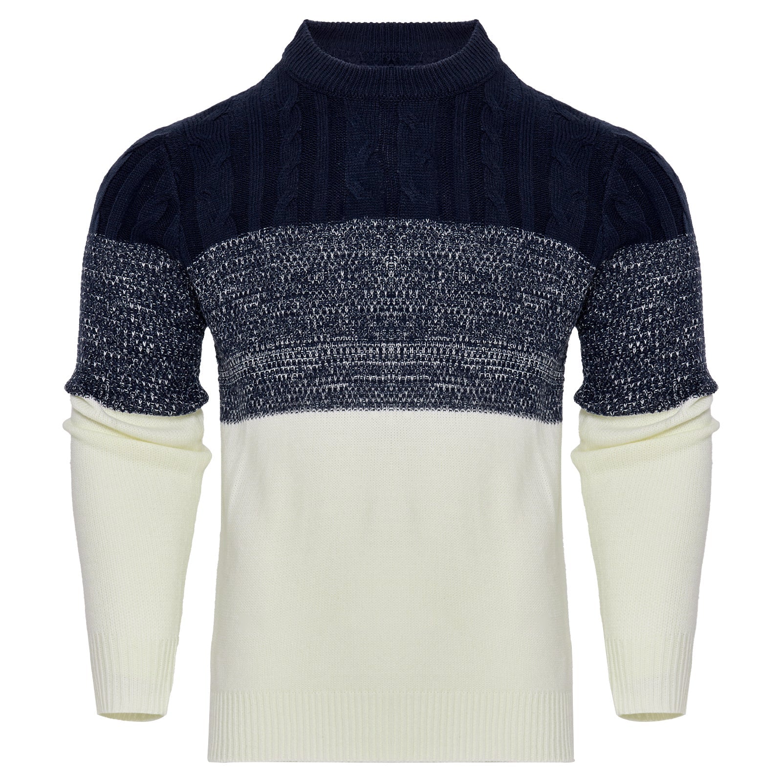 Men's Knitted Sweater Fashion Long - sleeved Pullover Tops Fall And Winter Clothing - PratSN