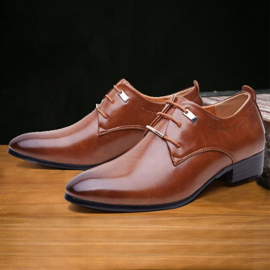 Men's Leather Shoes England Retro Pointed Toe - PratSN