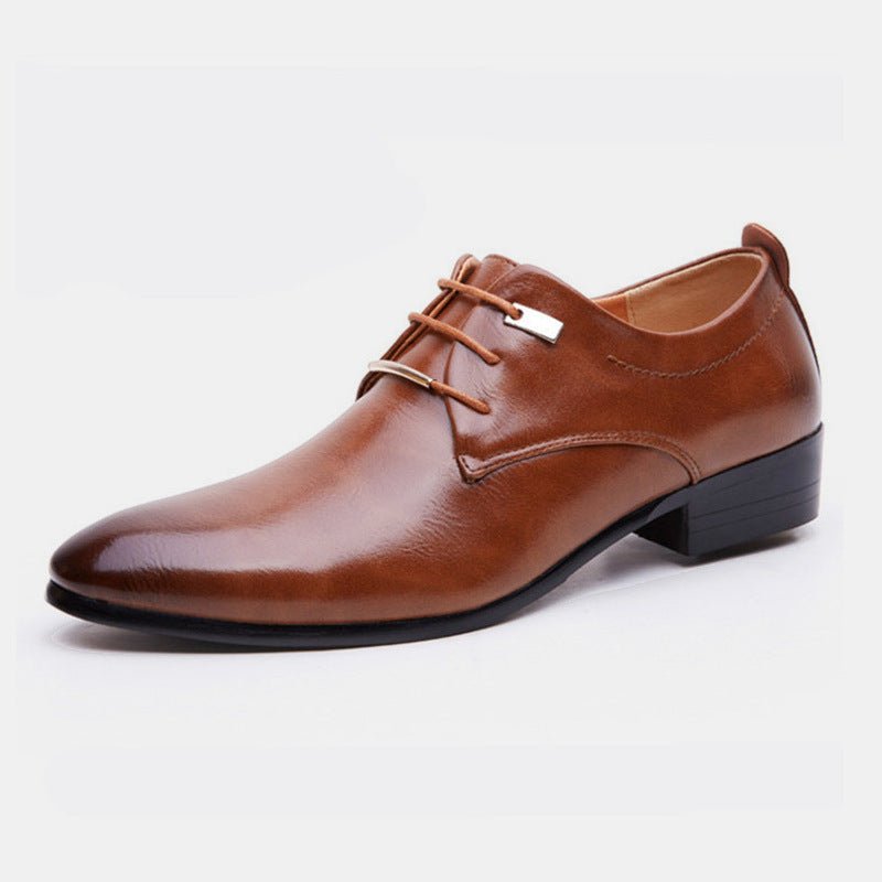 Men's Leather Shoes England Retro Pointed Toe - PratSN