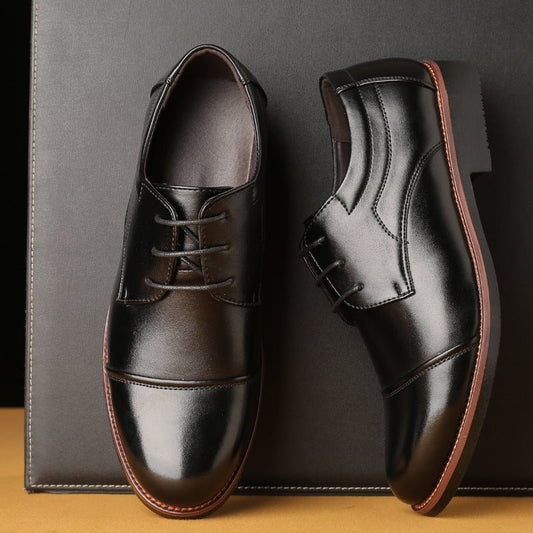 Men's Leather Shoes Plus Size Business Casual Laces - PratSN