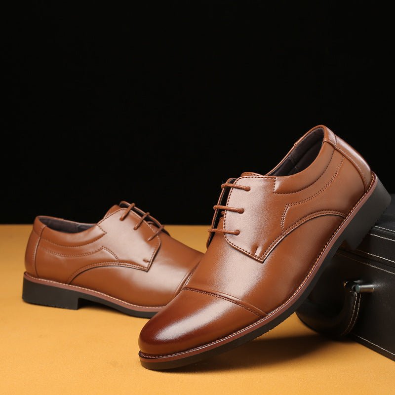 Men's Leather Shoes Plus Size Business Casual Laces - PratSN