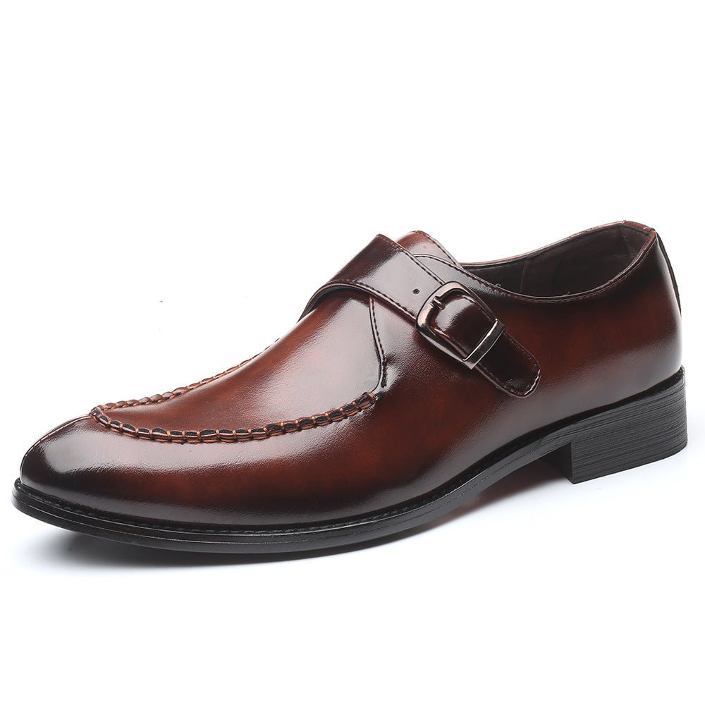 Men's leather toe cap British formal shoes - PratSN