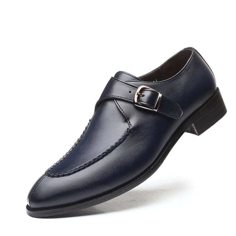 Men's leather toe cap British formal shoes - PratSN