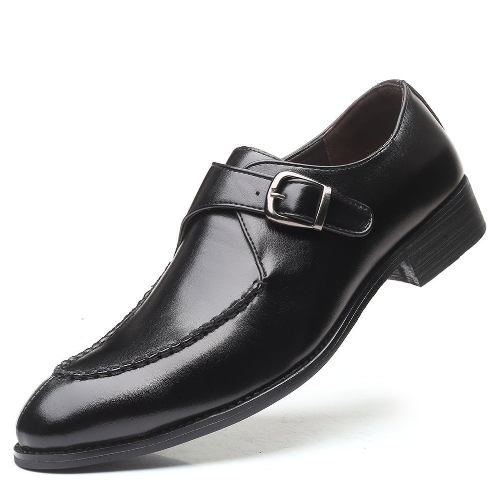 Men's leather toe cap British formal shoes - PratSN