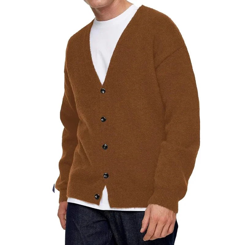 Men's Lightweight Cardigan Sweater Single - Breasted V - Neck Knitted Cardigans Casual Mens Long Sleeve Solid Outwear - PratSN