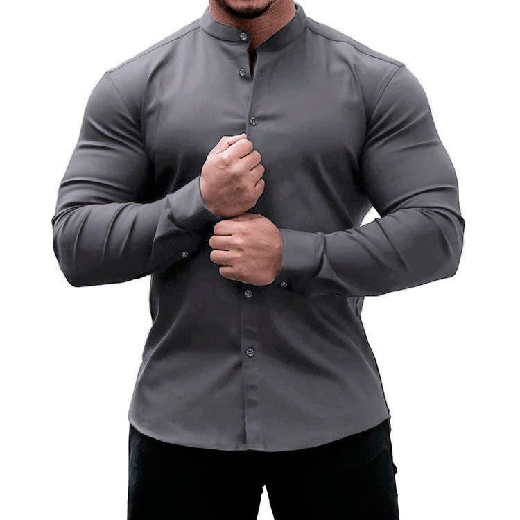 Men's Long Sleeve Casual Shirt Button Down Slim Tops - PratSN