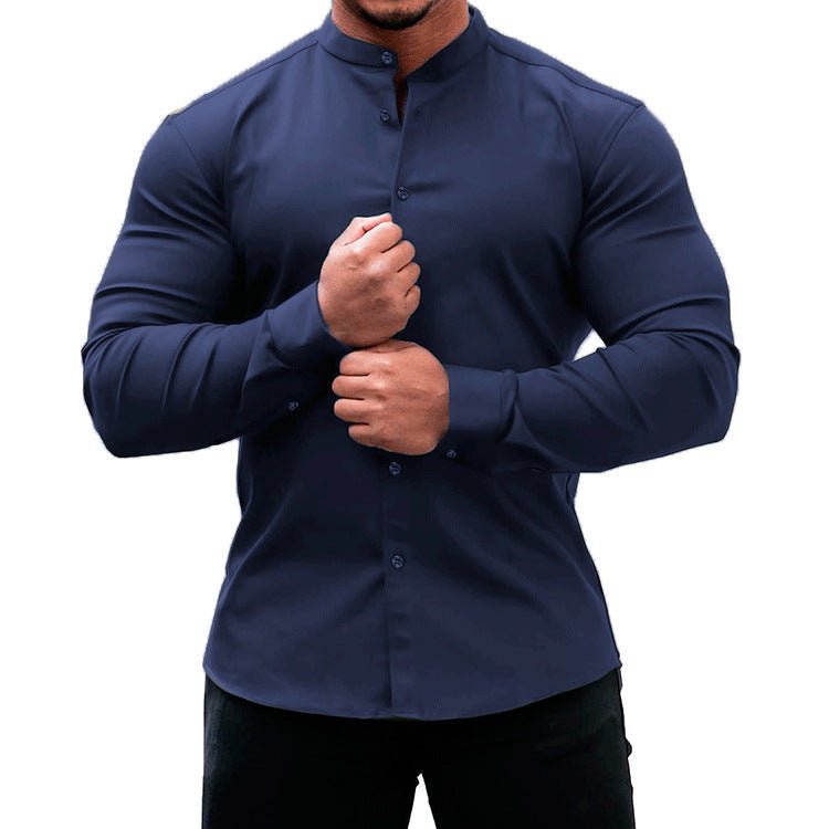 Men's Long Sleeve Casual Shirt Button Down Slim Tops - PratSN