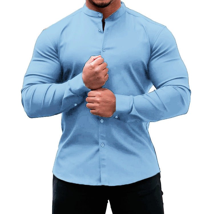 Men's Long Sleeve Casual Shirt Button Down Slim Tops - PratSN