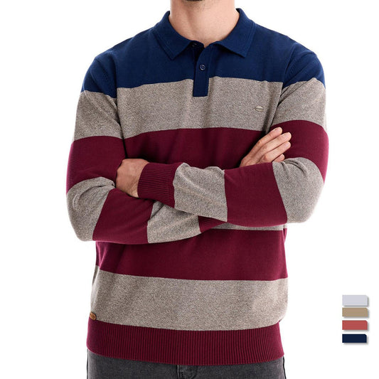 Men's Long Sleeve Polo Collar Sweater Slim Lapel - PratSN