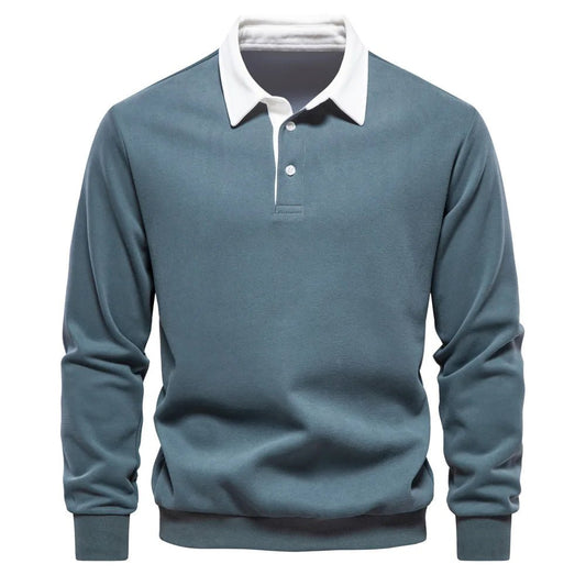 Men's Long sleeved Polo collar Shirt 2025 new autumn high quality casual versatile Polo Shirt - PratSN