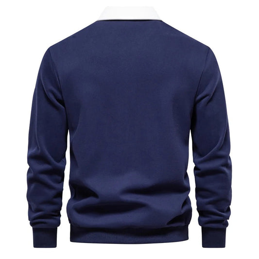 Men's Long sleeved Polo collar Shirt 2025 new autumn high quality casual versatile Polo Shirt - PratSN