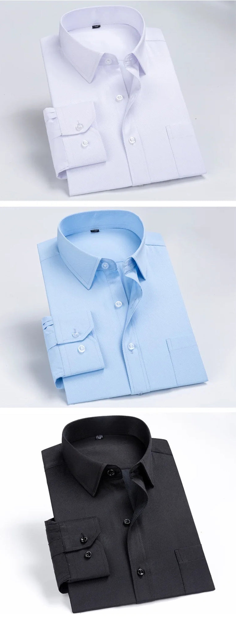 Men's long - sleeved shirt tooling Business casual no - iron top plain high - quality spring and summer slim comfortable fashion - PratSN