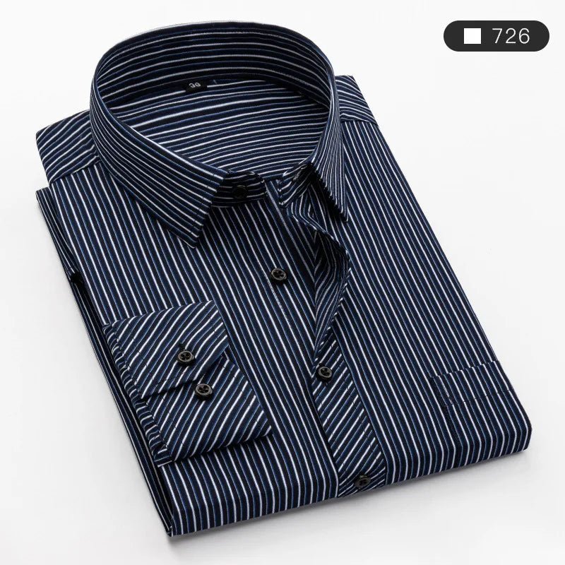 Men's long - sleeved shirt tooling Business casual no - iron top plain high - quality spring and summer slim comfortable fashion - PratSN
